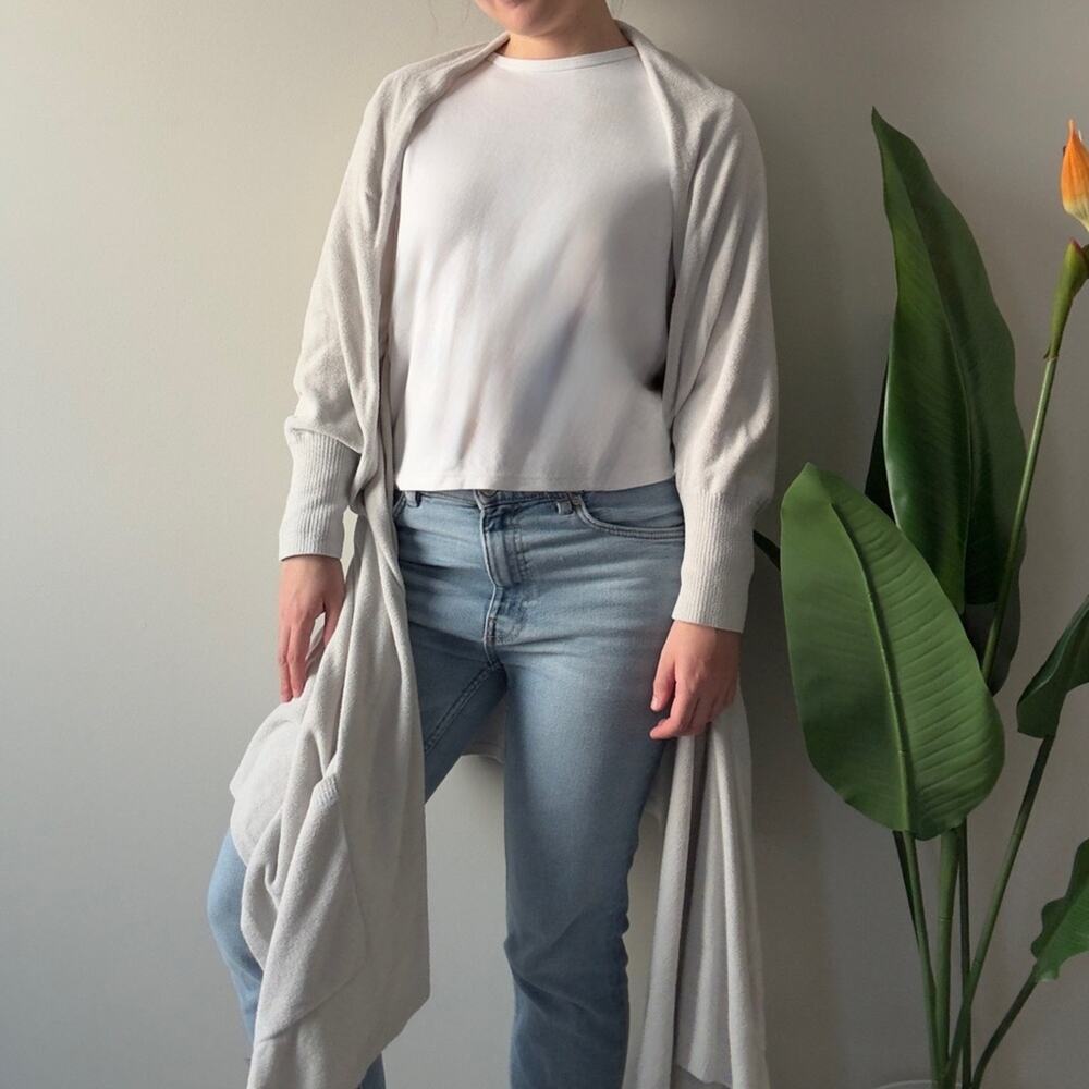Barefoot Dreams CozyChic Ultra Lite Off-white Long Cardigan Open Front Soft 2X